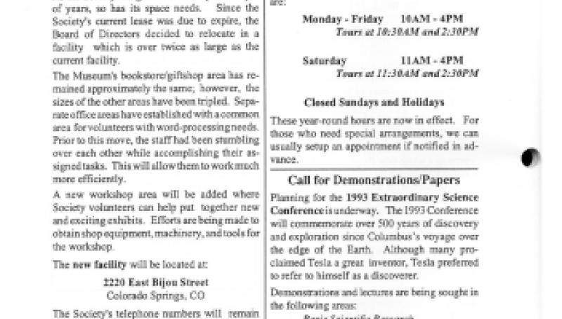 Preview of Tesla Briefs... A News Roundup of Tesla Technology (July 1992) article