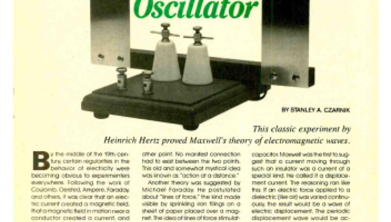 Preview of Electric Waves and the Hertz Oscillator article