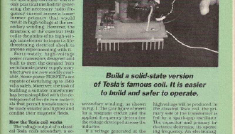 Preview of Build a Solid State Tesla Coil article