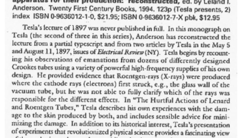Preview of Astronautics & Astronomy - Review of Tesla's Lecture article