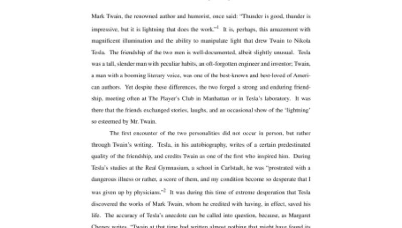 Preview of Mark Twain and Nikola Tesla: Thunder and Lightning article