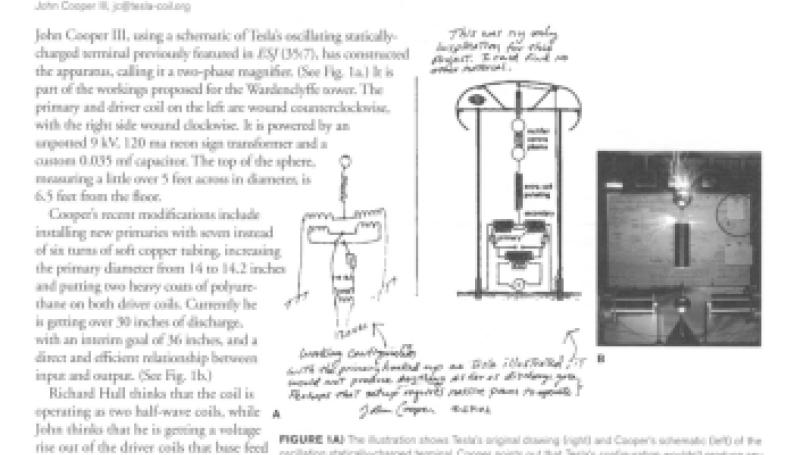 Preview of John Cooper III Experiments with Tesla Coil article