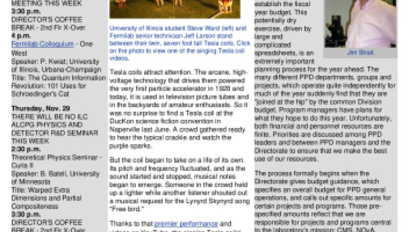 Preview of Fermilab Technician, U of I Student Make Tesla Coils Sing article