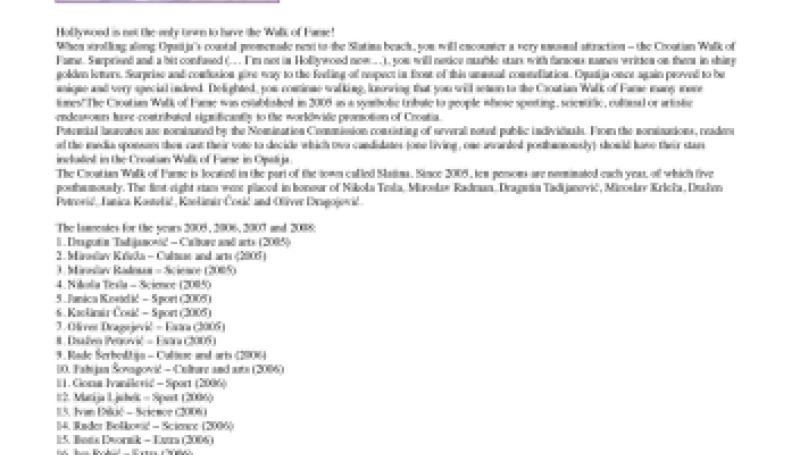 Preview of Croatian Walk of Fame featuring Nikola Tesla article