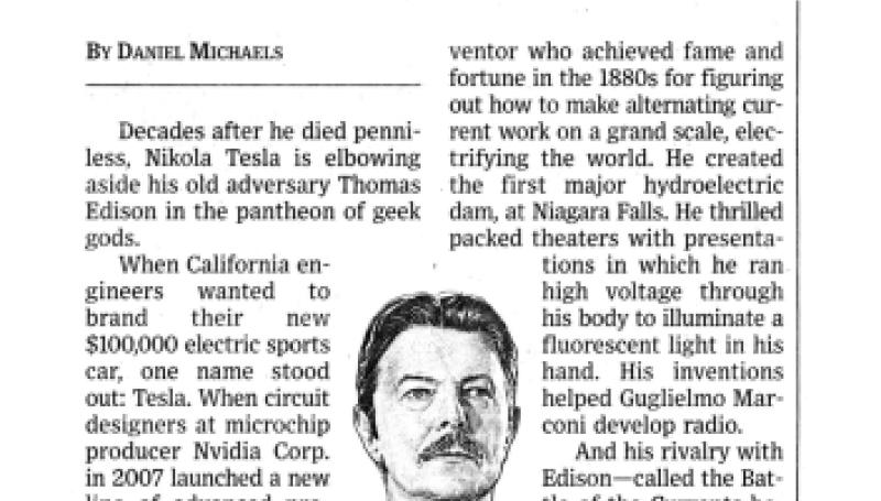 Preview of Long-Dead Inventor Nikola Tesla Is Electrifying Hip Techies article