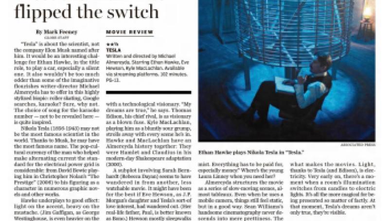 Preview of Meet the man who flipped the switch (2020 "Tesla" Movie Review) article