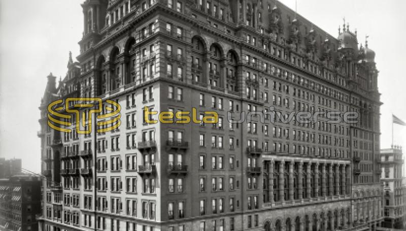 Waldorf-Astoria hotel in New York from around the time Tesla stayed there
