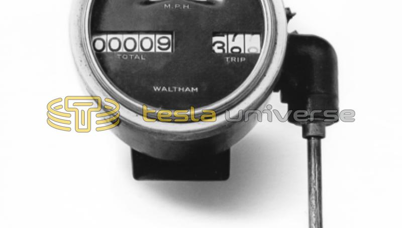 Tesla's air-friction speedometer manufactured by the Waltham Company