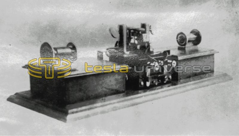 Early radio transmitter invented by Tesla