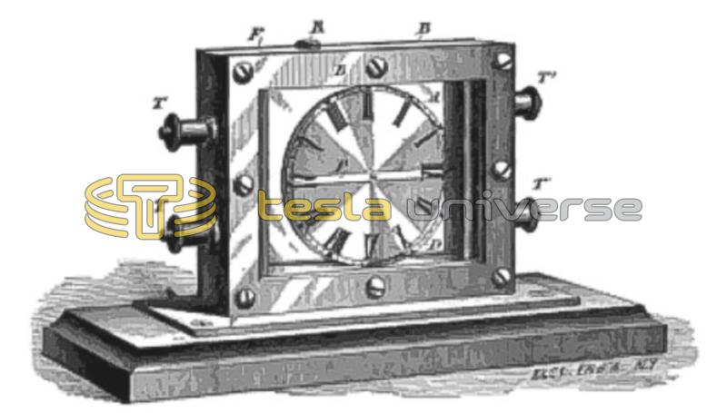 Drawing of Tesla's electrolytic clock