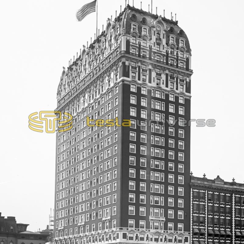 The Blackstone Hotel, Chicago, Illinois where Tesla stayed while working for Pyle