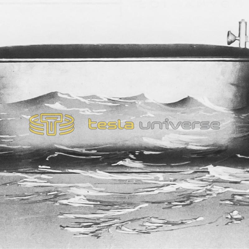 An illustration of the submersible Tesla boat in water