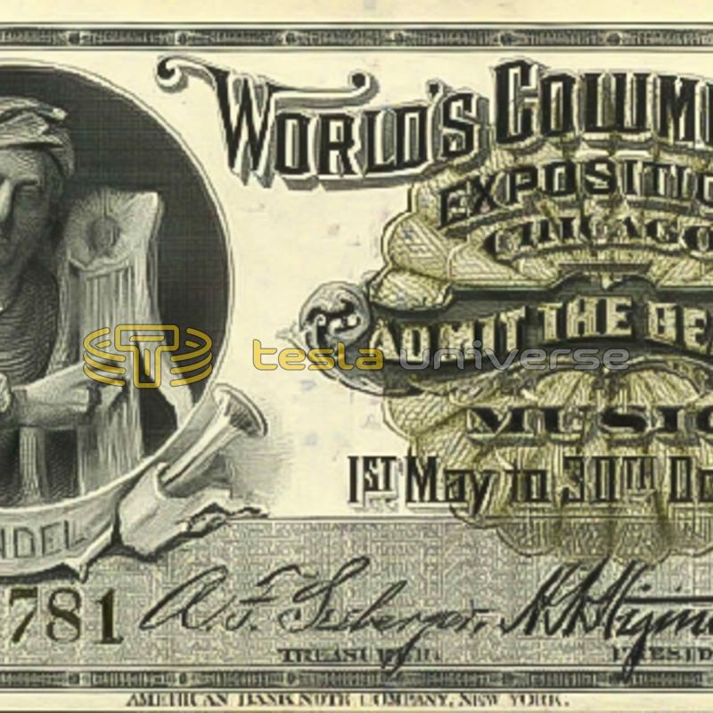 An admission ticket to the Columbian Exposition (1893 World's Fair)