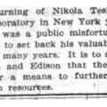 Preview of Burning of Nikola Tesla's Electrical Laboratory article