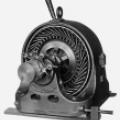 Tesla 50 HP Two-Phase Motor with New Style Switch Ring and Old Style Collector Brushes