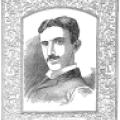 Illustration of Nikola Tesla with Ornate Frame from 1896
