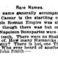 Preview of Rare Names article