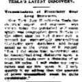 Preview of Tesla's Latest Discovery - Transmission of Electricity Over Long Distances article