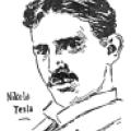 Simple sketch of Nikola Tesla from 1896