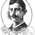1898 sketch of Nikola Tesla with decorative frame
