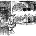 Illustration of Nikola Tesla in his Houston St. Laboratory