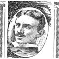 Drawing of Nikola Tesla from 1899