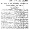Preview of Nikola Tesla Makes Artificial Light article