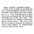 Preview of Tesla's Wireless Telegraph Station article