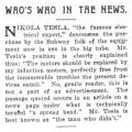 Preview of Who's Who in the News - Nikola Tesla article