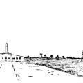 Illustration of Tesla's Wardenclyffe tower and laboratory
