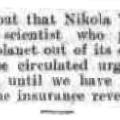 Preview of Nikola Tesla Proposes to Throw Planet Out of Orbit article