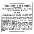 Preview of Tesla Admits He's Great article