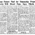 Preview of Kerosene Future Fuel for Steamship Propulsion; Electricity Will Dispel Fogs, Says Nikola Tesla article