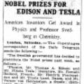Preview of Nobel Prizes for Edison and Tesla article