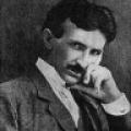 A more modern illustration of a famous Nikola Tesla portrait