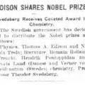 Preview of Edison Shares Nobel Prize (reprint) article