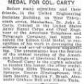 Preview of Medal for Col. Carty article