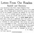 Preview of Letters From Our Readers - Rainfall and Electricity article