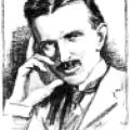 Drawing of Nikola Tesla from 1922 Newspaper Article