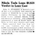 Preview of Nikola Tesla Loses $6,828 Verdict in Loan Case article