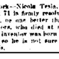 Preview of Nikola Tesla Not Sure of His Birthday article