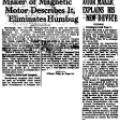 Preview of Maker of Magnetic Motor Describes It, Eliminates Humbug article