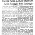 Preview of Once Famous Radio Pioneer, Nikola Tesla, Long Forgotten, Now Brought Into Limelight article