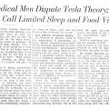 Preview of Medical Men Dispute Tesla Theory; Call Limited Sleep and Food Vital article