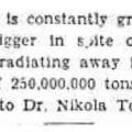 Preview of Nikola Tesla on the Sun article