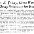 Preview of Tesla, 81 Today, Gives World Cheap Substitute for Radium article