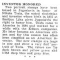 Preview of Stamps and Collectors - Inventor Honored article