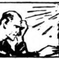Illustration of an elderly Nikola Tesla, still inventing