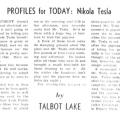 Preview of Profiles for Today: Nikola Tesla article
