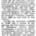 Preview of Nikola Tesla, 86, Inventor of Electrical Appliances, Dies article